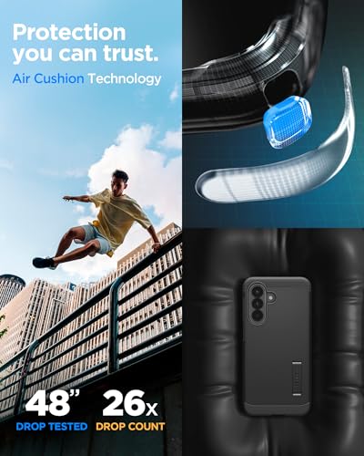 Image of Spigen Tough Armor | Samsung Galaxy A57 5G Case [Kickstand] [Air Cushion Protection] Galaxy A57 5G Back Cover | TPU+PC - Black