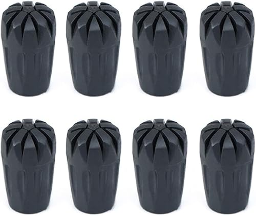 ANIUHL 8 puntas de goma para bastones de senderismo, puntas de repuesto para bastones de senderismo, absorción de golpes y estabilidad mejorada,