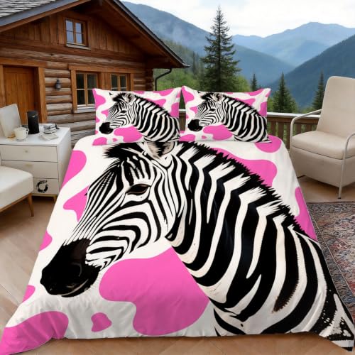Housse de Couette 140x200 Zèbre Moderne pour Chambre d'Ado Épurée - 2