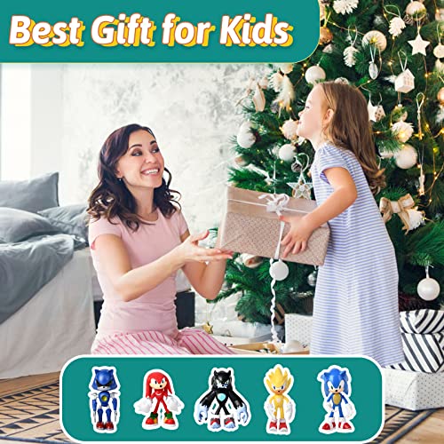 Vooli Sonic Action Figures Toys,4.8'' Tall With Movable Joint Playsets Toys, Perfect Kids Gifts (Pack Of 5) #TOP4