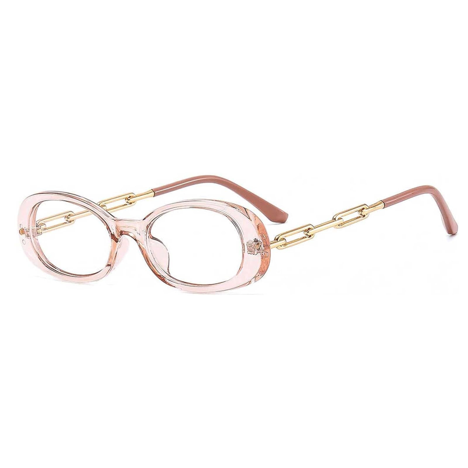 Elipsa oprawki okularów małe damskie oprawki do okularów Anti Blue Light Retro męskie oprawki okularów 140 mm * 145 mm ramka na okulary, różowa