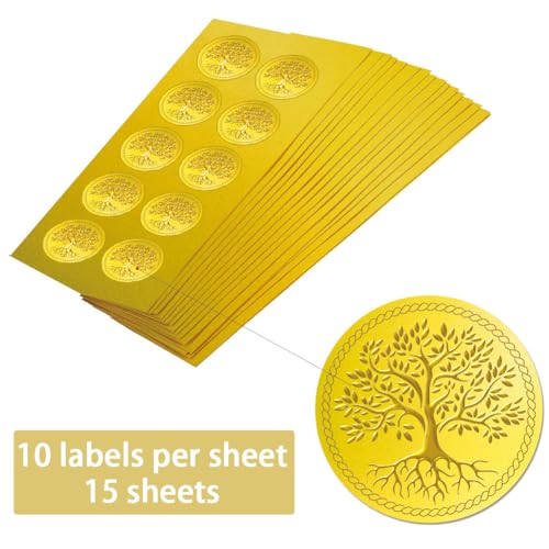 Autocollants arbre de vie dorés pour sécuriser et authentifier vos actes - 4