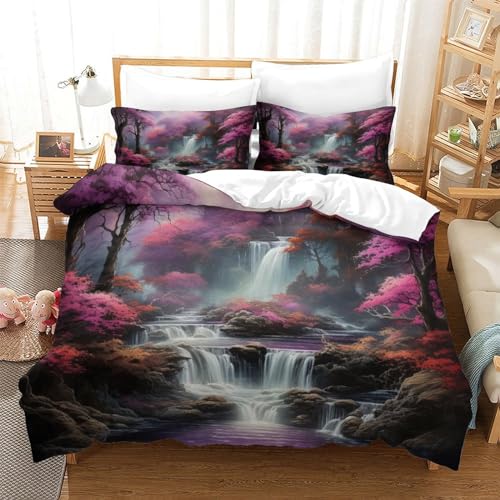 Parure housse de couette cascade 3D microfibre de qualité - 2