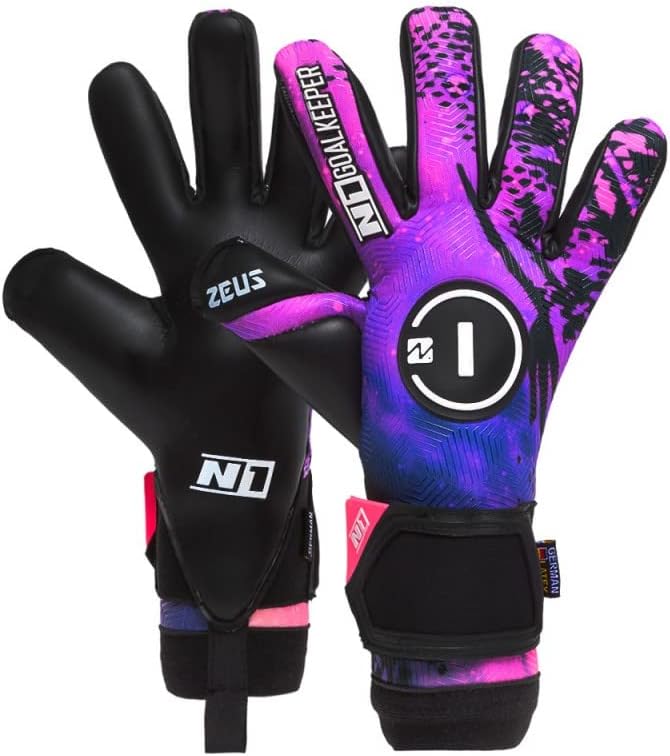 Miniatura 6 de N1 Goalkeeper gloves Zeus UGT+. Guantes de fútbol ultraligeros con corte híbrido roll-negativo y látex alemán UGT+ Palm. Guantes de portero de