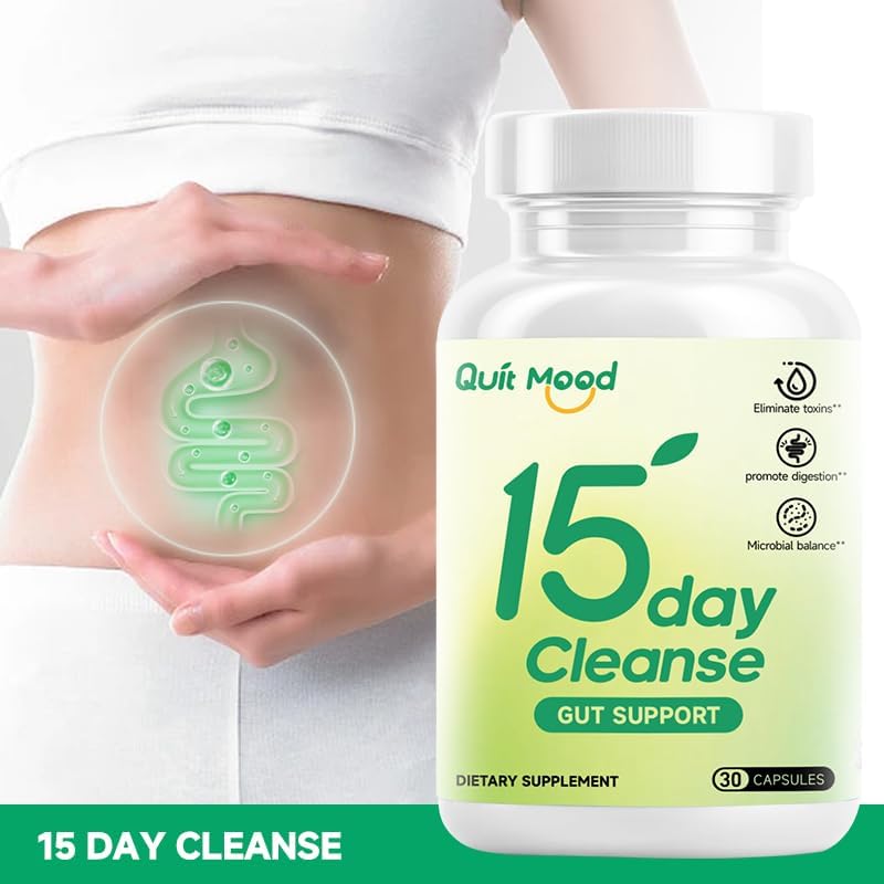 Miniatura 3 de Limpieza de 15 días, apoyo intestinal y colon, suplemento de desintoxicación con Senna, Cascara Sagrada y cáscara de psyllium, 30 cápsulas