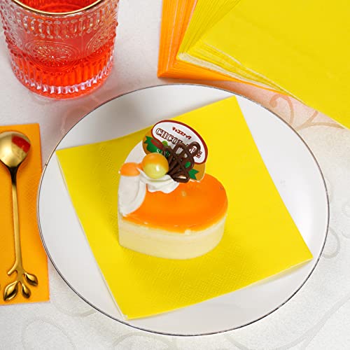 120Pcs Cocktail Napkins Rainbow Colorful Tissue Napkin Beverage Luncheon Paper Napkins Party Decoration, 6 Colors #TOP4