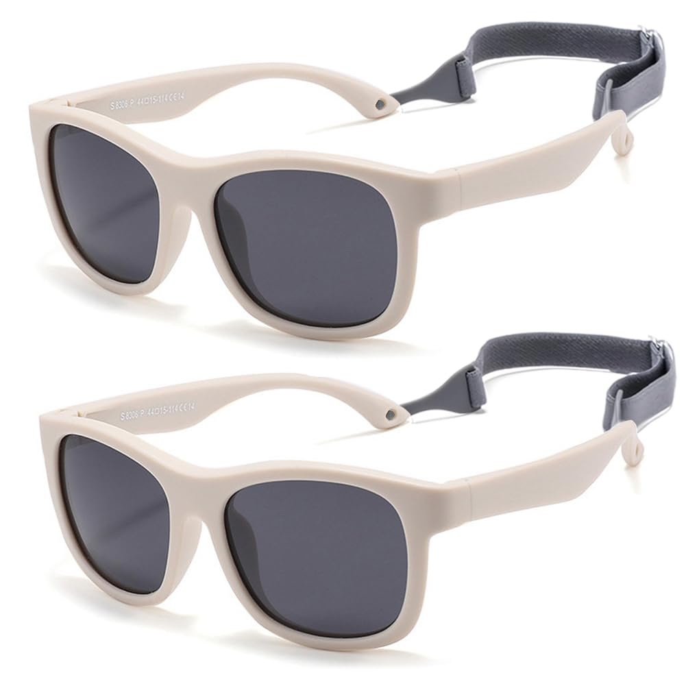 Baby Polarized Sunglasses with Strap Flexible Frame UV400 protection for Newborn Toddler Infant Ages 0-24 Months