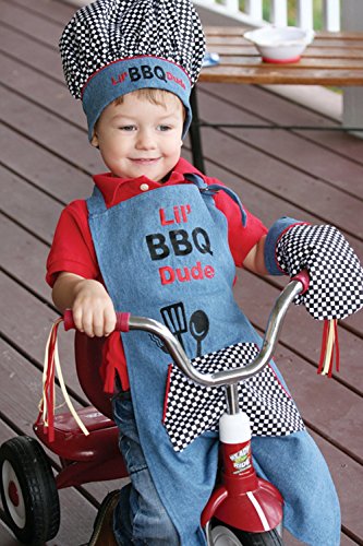 Manual Woodworkers Izzy Collection Lil' BBQ Dude Kids 3-Piece Apron Set