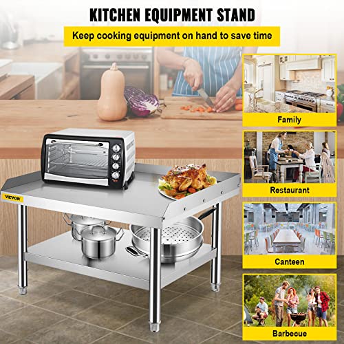 Image of VEVOR Stainless Steel Equipment Grill Stand, 36 x 30 x 24 Inches Stainless Table, Grill Stand Table with Adjustable Storage Undershelf, Equipment Stand Grill Table for Hotel, Home, Restaurant Kitchen