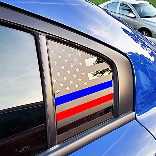 Image of Xinghe for Dodge Charger 2011-2023, Rear Side Window American Flag Decals, 2pcs Matte Black USA Flag Decal for Truck Back Window, Waterproof Vinyl, Durable and Easy Remove Truck Decal