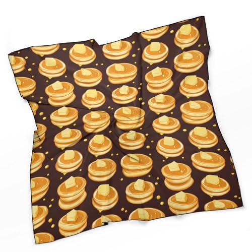 Pancakes Pattern Colorful Bandana Kerchief for Women Lightweight Soft Square Scarf Headwear3