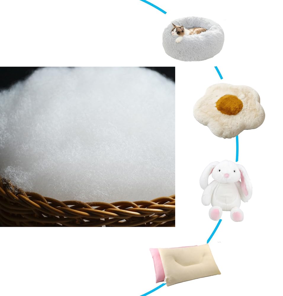 Relleno de fibra de poliéster de 1500 g para almohada y respaldo de sofá, renovar muebles, tapicería de silla, reparación de juguetes de animales dañados (3000 g)