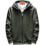 [foveitaa] 秋服 メンズ パーカー ジップアップパーカー トレーナー スウェット コート 厚手 トップス 無地 長袖 服 メンズ フード付 かっこいい ジップアップコート 春秋冬 Green 2XL