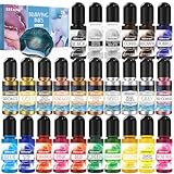 Ink Set - ERCorArt 26 Lebendige & Konzentrierte Epoxidharz Farbe, Epoxidharz Set für Kunstmalerei, Harz Petrischalenherstellung, Becherherstellung - 10 ml/Flasche