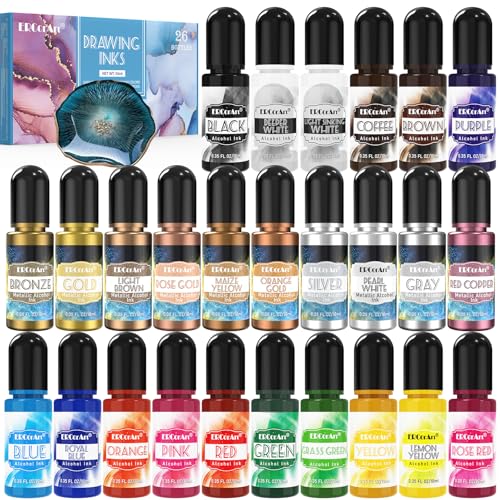Alcohol Ink Set - 26 Vibrant Colors