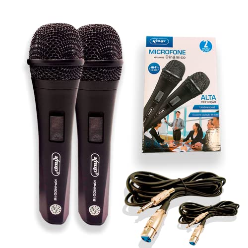 Microfone Com Fio Duplo Profissional Modelo KP-M0015