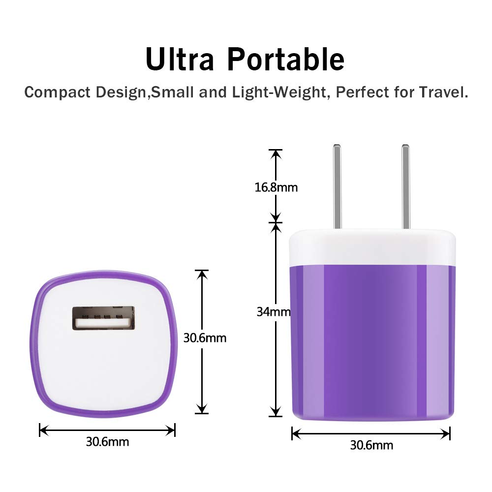 USB Charger Plug,Fast Charging Block,1A USB Cube 10Pack Wall Outlet Adapter Compatible iPhone 14/13 Pro Max/12/11/X/SE/8, Samsung Galaxy S23 Ultra/A14 5G/A13/S21 FE/Z Fold4/A23/A04S/A03S,Pixel 7 Pro/6