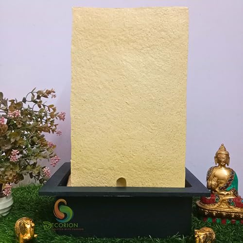 Image of Decorative Table Top Water Fountain for Home Decor /Office /Indoor & Outdoor /Garden /Puja Room /Vaastu with Multicolor LED Light and Adjustable Water Pump (Yellow Ganesh)