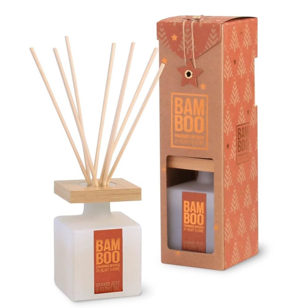 Heart & Home Bamboo Fragrance Diffuser - 2024 Winter Collection Orange Zest & Clove Oil