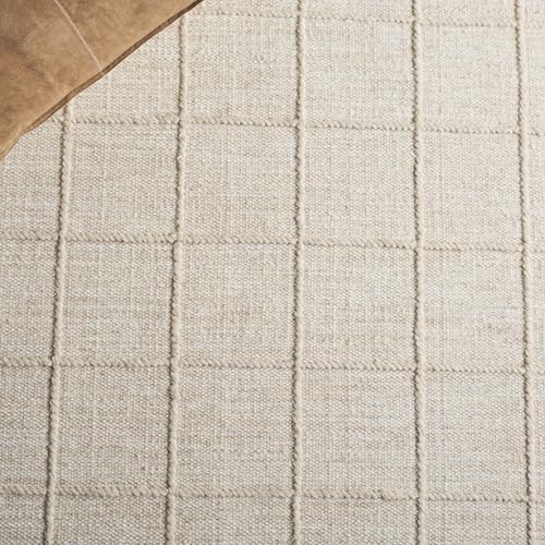 Tapete decorativo beige 183x91 cm hecho a mano en lana miniatura 5