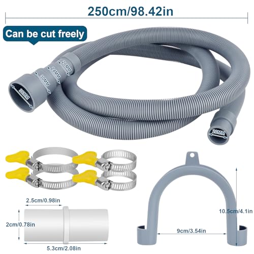 twoonto Drain Hose Extension for Washing Machines 2.5M Universal Washing Machine Hose - Image 2