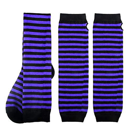 Image of Over Knee Rainbow Thigh High Socks Cosplay Accessories for Women Fashion Wild Long Striped Leg warmers