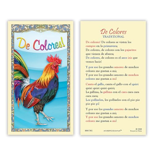 Tarjeta de oración laminada Cursillo De Colores con relieve dorado, pack de 25 unidades