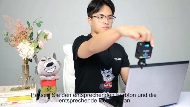 Kameralicht RGB mit Stativ, YELANGU LED Videoleuchte with 2000mAh Battery. Video licht Mini Dimmbare 2500K-9000K, Foto… – Bild 8