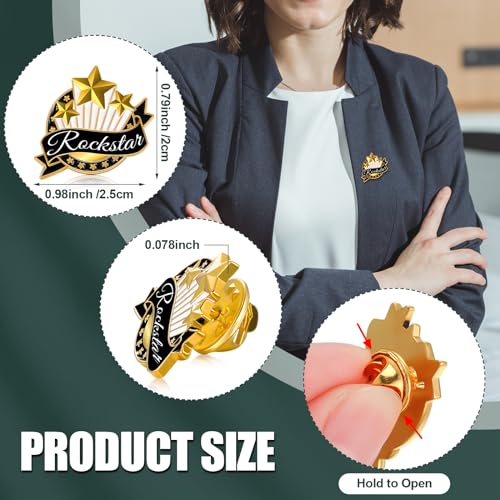 Image of Yunlly 100 Pcs Employee of The Month Lapel Pins Recognition Employee Star Appreciation Enamel Pins Team Gift for Team Staff Volunteer Nurse Teacher Coworkers Award