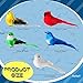 Threan 5 Pcs Artificial Birds Fake Birds Clip on Realistic Bird Ornaments Figurines for Tree Feathered for Spring Easter Party Wreath Craft Yard Garden Home Decor Flower Arrangement, Assorted Colors