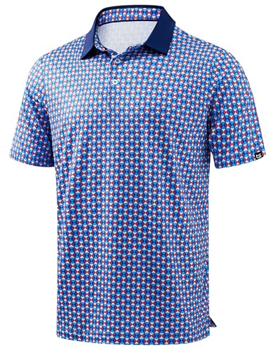 Image of Men's Golf Polo Shirts Dry Fit Performance Moisture Wicking Casual Print Golf Shirts for Men Breathable