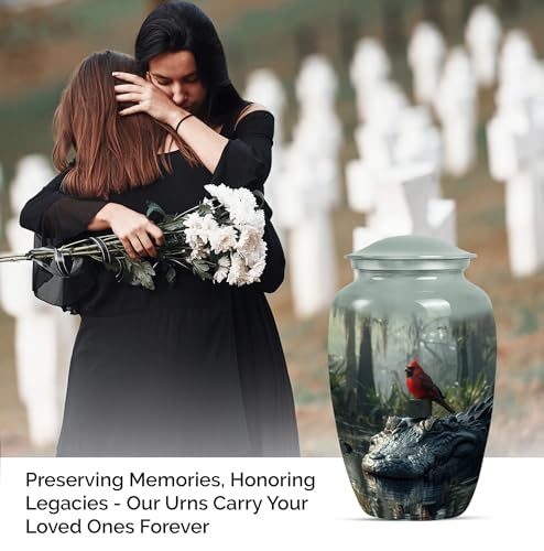 Image of Personalized Cardinal Word - Large Urn - Ashes Urns Human Remains - 10 Inch - Large with Velvet Bag - Burial Urn - Cremation Burial Urns - Funeral Urn Adult Ash - Decorative Urns for Ashes