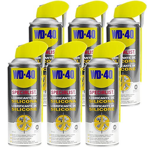 WD 40 Specialist   Lubricante de Silicona 400ml   Pack de 6 unidades + Guantes Originales de WD 40