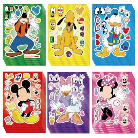 Mouse Make-a-face Stickers,Make You Own Stickers DIY Stickers for Party Decoration Party Supplies Laptop Luggage Notebook Stickers Birthday Gift(24PCS) Cover