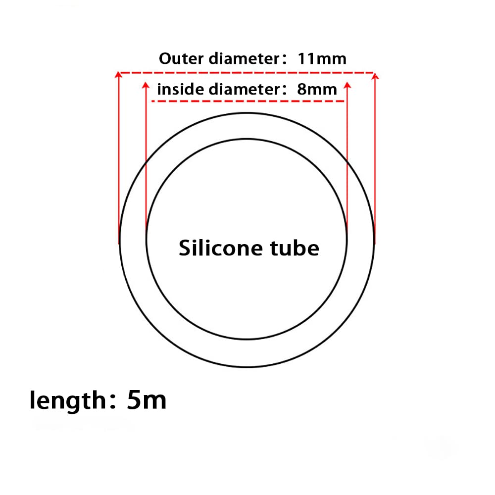Flexibler Silikonkautschukschlauch in Lebensmittelqualität for industrielle Anwendungen(Length 5m 8 * 11mm)