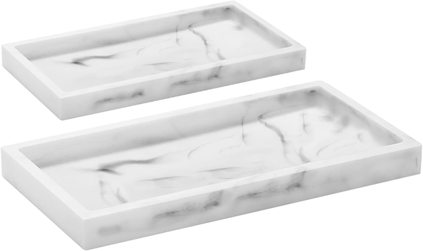 2 Pack Silicone Bathroom Tray 7.8 IN ＆ 11.8 IN, Bathroom Decorative