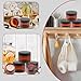 30 Pack 4 oz Amber Plastic Jars with Lids Empty Refillable Cosmetic Container for Beauty Essential Products Body Butter Creams Gel and Lotion