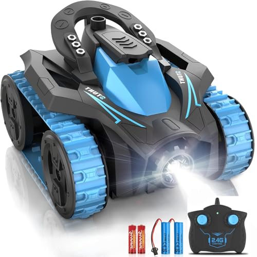 Eulogia Remote Control Car, 360° Stunt RC Car with Upright & Side Rotation, 4WD All-Terrain Truck Includes Two 1200mAh Batteries for 1.5H Play, for Boys 5-12