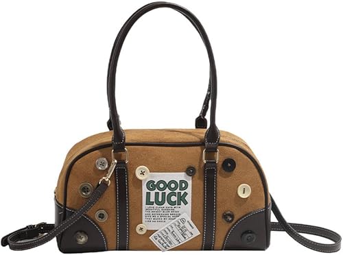 Bolso de hombro vintage para mujer, bolso de hombro con botón y axilas Y2K, bolso de hombro retro para mujer