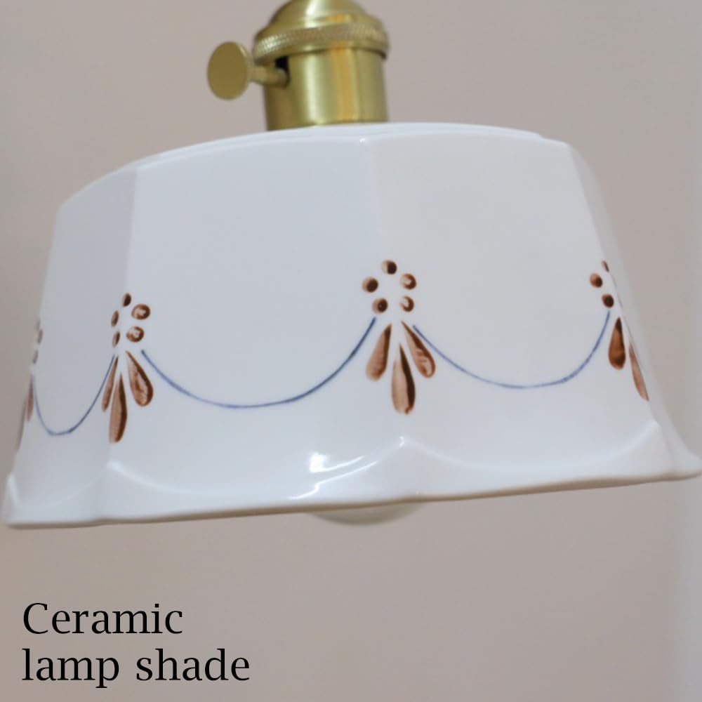 Applique da Parete Moderne Vintage, Lampada da Parete con Paralume in Ceramica Bianca e Interruttore a Tirante, Lampada da Parete in Ottone Regolabile a 180 Gradi per Camera da Letto, Comodino, i