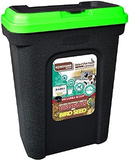 Happy Beaks Kingfisher 30L Dried Pet Food & Wild Garden Bird Seed Plastic Storage Container with Scoop
