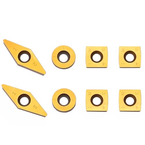 Titanium Coated Replacement Wood Turning Carbide Tip Set For Vinwox 3 Pcs & 4 Pcs Carbide Turning Tool Set, 2 Of Each Finisher, Detailer, 4 Of 2" Straight/Radius Combo, Pack Of 8 #TOP4