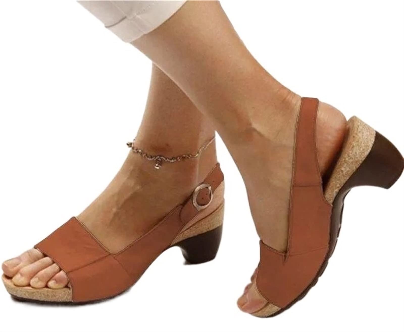 SOKTDO Women's Comfy Orthotic Sandals Solid Color Breathable Sandals Orthopedic Open Toe Sandals (Color : 4, Size : 4 UK)