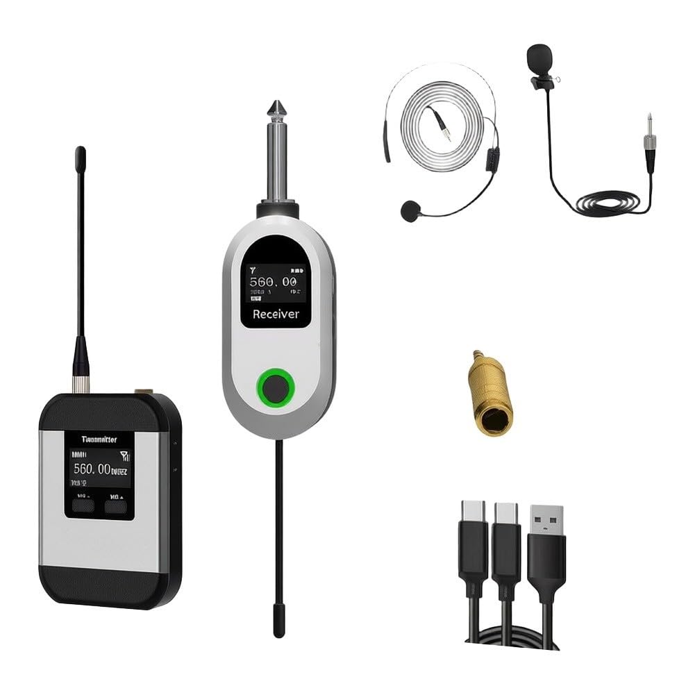 Tragbares UHF-Mikrofonsystem mit Headset und Lavalier