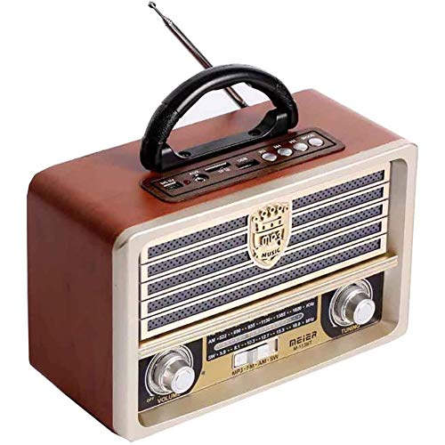 Holz Retro Radio, AM SW FM Radio, Wireless Bluetooth Lautsprecher 4.0, Mit Altmodischem Stil, Strong Bass, Mini Audio Außen Lauter Volume