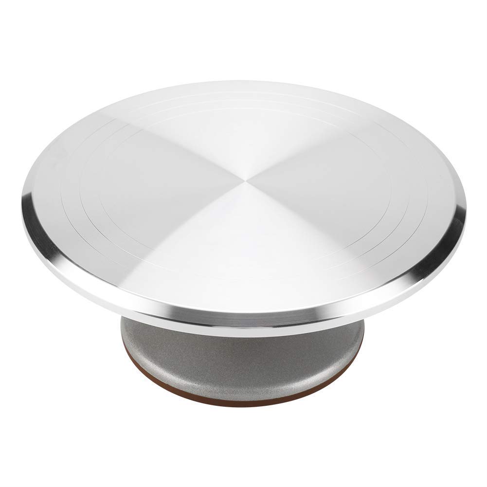 Ejoyous 12 Zoll Tortenplatte Drehbar Edelstahl, Doppelwellen Tortenständer Kuchen Drehteller Cake Turntable Decorating für Backen Gebäck Zuckerguss für Restaurant Dessertladen