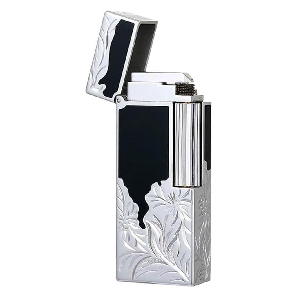 High-end Handmade Brass Gas lighters Old-Fashioned Side Pulley Ignition Soft Flame Classic flip-top Portable Lighter Gift for Father