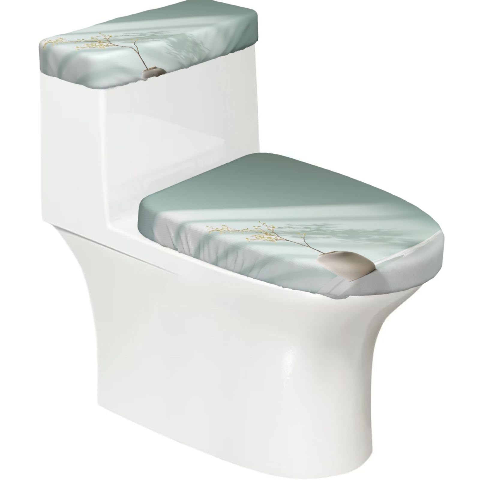 Mrowyc Black Plain Printed Toilet Seat Set - Set Of 2 - Universal Toilet Seat Cover - Housewarming Birthday Christmas Gift