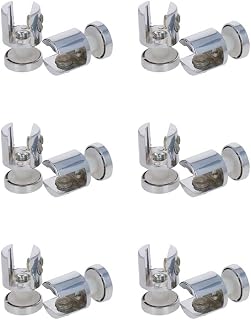 Glass Shelf Clamp,Shelf Pins,Glass Shelf Bracket,12PCS 1.3" (Height) Glass Shelf Bracket Adjustable Zinc Alloy Glass Door Cabinet Clip Silver