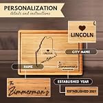 Maine Cutting Board Personalized - Bamboo State Destination Kitchen Gifts, Custom Maine Themed Gifts, Best Housewarming Gifts, Unique Wooden Decor - Image 6